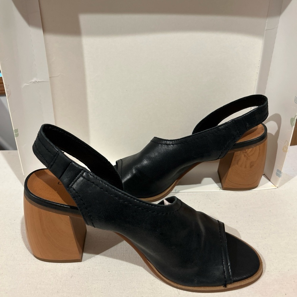 Lucky Brand Black Slingback Block Heels